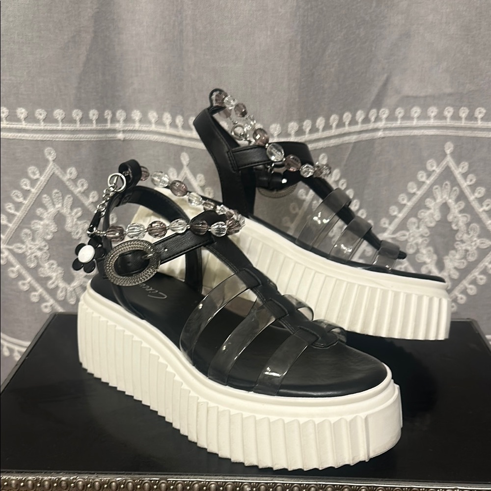 Circus By Sam Edelman Black and White Platform Sandals